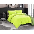 thumbnail image 1 of 3-Piece Duvet Cover Set, 1800 Thread Count, Button Closure, Solid Color - Cooling, Breathable Material- Wrinkle, Fade, Stain Resistant, Full/Queen, Lime, 1 of 5