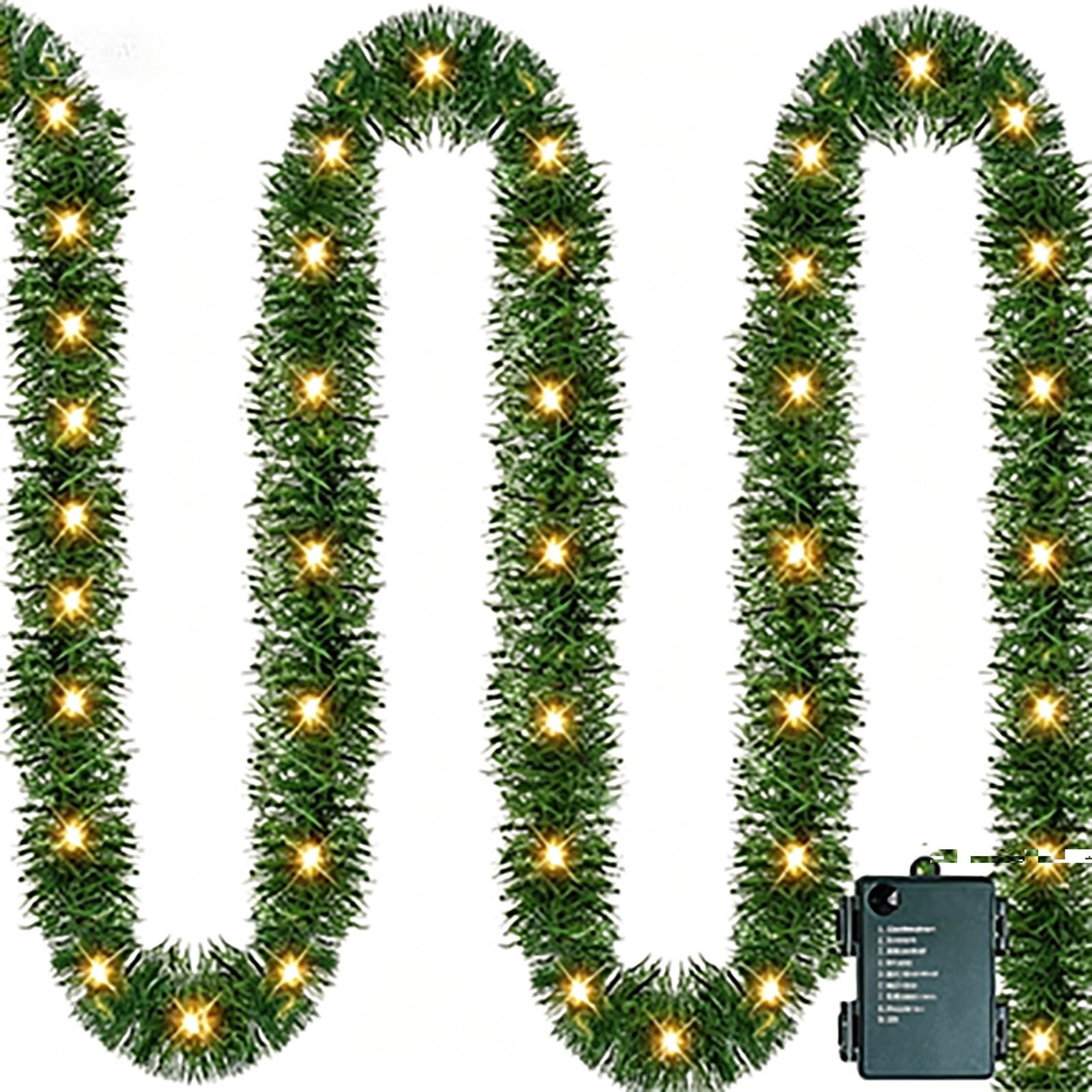 Simulated Green Rattan LED Light Strings,Escalator Decorations DIY Wreath String Lights Colorful for Festival Christmas Tree