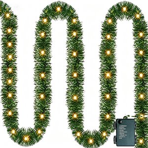 Simulated Green Rattan LED Light Strings,Escalator Decorations DIY Wreath String Lights Colorful for Festival Christmas Tree