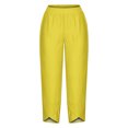 thumbnail image 4 of RXIRUCGD Capris d'Été Confortables et Amples pour Femmes, Couleur Unie, Jaune, Taille : 2TG, 4 of 5