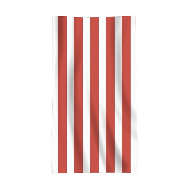 Red Microfiber Beach Towel Red Stripe Large Size 80X160Cm #0ROR0