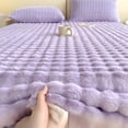 thumbnail image 4 of EGNMCR Bed Sheet Winter Velvet Bed Piece Padded Bed Cover Mattress Protector Thickened Coral Velvet Bed Cover Velvet Bedspread Rabbit Velvet Bedspread, 4 of 7