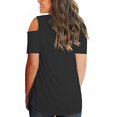 thumbnail image 3 of SUMMER FASHION WOMEN‘s V-NECK-COLLEGE CROSS-SHOULDER SHORT-SLEEVED LOOSE T-Shirt, 3 of 6