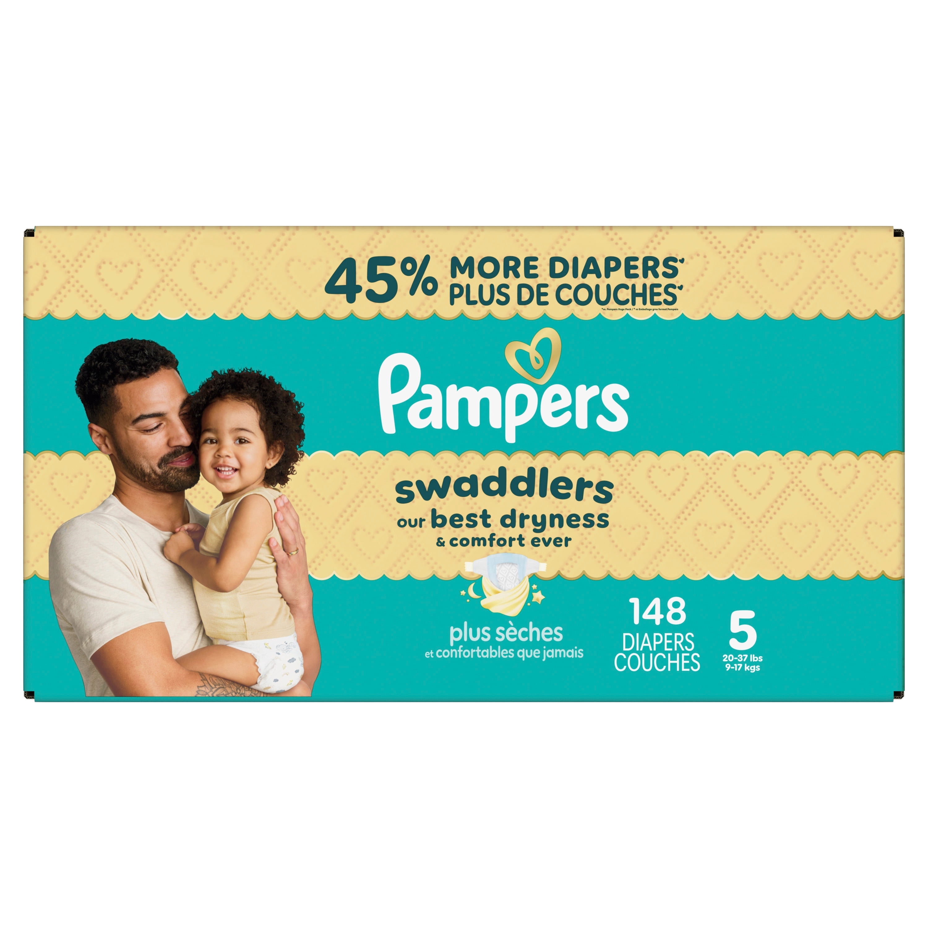 Pampers Swaddlers Diapers, S2 (10-22 lbs), Count, Absorbent, Keeps Baby Dry and Comfortable