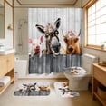 thumbnail image 4 of Bull Head Series Shower Curtain Polyester Waterproof Bathroom Curtain 4 Piece Set, 4 of 6