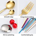 thumbnail image 3 of Matte Silverware Set Serve for 6  24 Pieces Heavy Stainless Steel Flatware Set Utensils Cutlery Tableware Set Including Steak Knife Fork and Spoon  Gift Package for Wedding Housewarming, 3 of 6