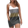thumbnail image 2 of Ovzne Robes pour Femmes Robe de Plage Mode Robe d'Été pour Femmes Poches Décontractée Col Rond Sans Manches Imprimé Robes de Plage Boho Robe Mini Robes Grande Taille Robe Liquidation, 2 of 6
