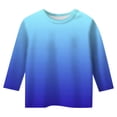 thumbnail image 4 of Splozh Chemises à Manches Longues pour Fille T-Shirt Décontracté à Col Rond à Manches Trois Quarts pour Fille Haut Basique Régulier à Manches 3/4 Bleu, 6-7 Ans, 4 of 5