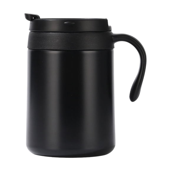 Stainless Steel Thermos Cup Black 1-Piece Stainless Steel Portable Hand Brew Coffee Cup with Drip Filter Double-Wall Insulated Thermos for Hot Beverages On The Go Black JASKFLY