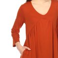 thumbnail image 4 of White Mark Tunique à Manches 3/4 pour Femmes, Taille Empire, Col en V, 4 of 6