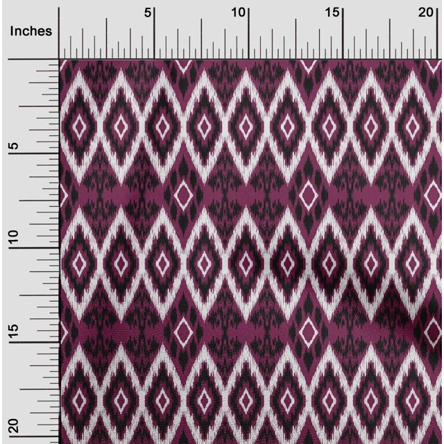 oneOone Viscose Chiffon Fabric Geometric Ikat Print Fabric By Yard 42 Inch Wide