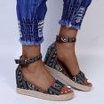 thumbnail image 2 of Women‘s Buckle Ankle Strap Espadrilles Wedge Sandals Open Toe, 2 of 6