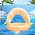 thumbnail image 1 of DYNWAVECA Baby Pool Float with Canopy Swim Ring for Children Beginner Swimmers Infants Orange, 1 of 10