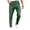 thumbnail image 2 of EOYWHK Maillots de Bain pour Hommes Pantalons en Lin Jambe Droite Pantalon de Compression Pantalon Habillé Couleur Unie Course Randonnée Liquidation, 2 of 6