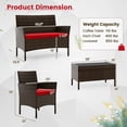 thumbnail image 3 of Gymax Ensemble de Mobilier de Patio 8 Pcs avec Coussins Lavables et Table Basse en Verre Trempé, 3 of 10