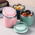 thumbnail image 5 of TIELUTT Large Capacity Stainless Steel Soup Cup Sealed with Lid Leak Hard Place Mats round Dining Table Set for 4 round round Small Kitchen Table Set Kitchen Table round Set for 4 Table Mats with Nap, 5 of 5