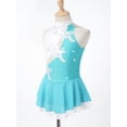thumbnail image 4 of MSemis Enfants Filles Sans Manches Paillettes Floral Justaucorps de Ballet Tutu Jupe Patinage Artistique sur Glace et à Roulettes Robe de Compétition Costume Vert Lac&Blanc 8, 4 of 7