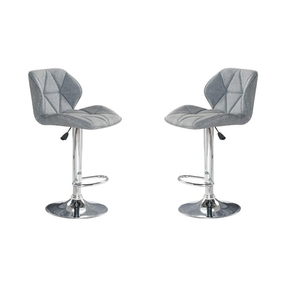 Heavenly Collection Grey Fabric Adjustable Stool