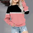 thumbnail image 2 of Besolor Oversized Sweatshirt for Girls Fall Casual Round Neck Long Sleeve Tops Fashion Color Block Outfits, 2 of 5