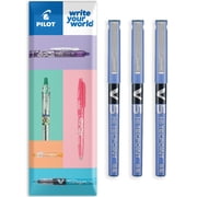 Pilot V5 Hi-Tecpoint Rollerball Pen, Fine Point, 0.5mm, Blue Ink, 3 Pack