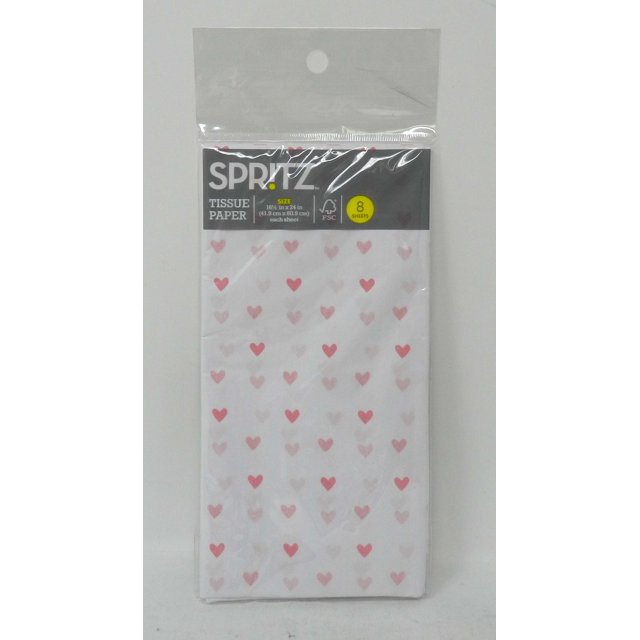 Spritz Papier Mouchoir à Imprimé Cœur Rose 8 Feuilles