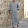 thumbnail image 2 of Ketyyh-chn99 Chemises de Golf Homme Mode Hommes Décontracté Mode Coton Col en V Manches Longues Robe Veste Haut Bleu Ciel,m, 2 of 5