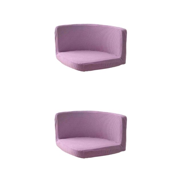 kurtrusly Trilateral Chair Covers Wide Application And Strong Elastic Chair Protection Made Easy Polyester Cover Chairs Decoration Light purple 2Set