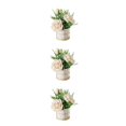 thumbnail image 4 of relayinert Simulation Flower Set Low Maintenance Easy To Clean Fake Peony Silk Hydrangea Flower Silk Artificial Flowers With Vase rose white 3Set, 4 of 6