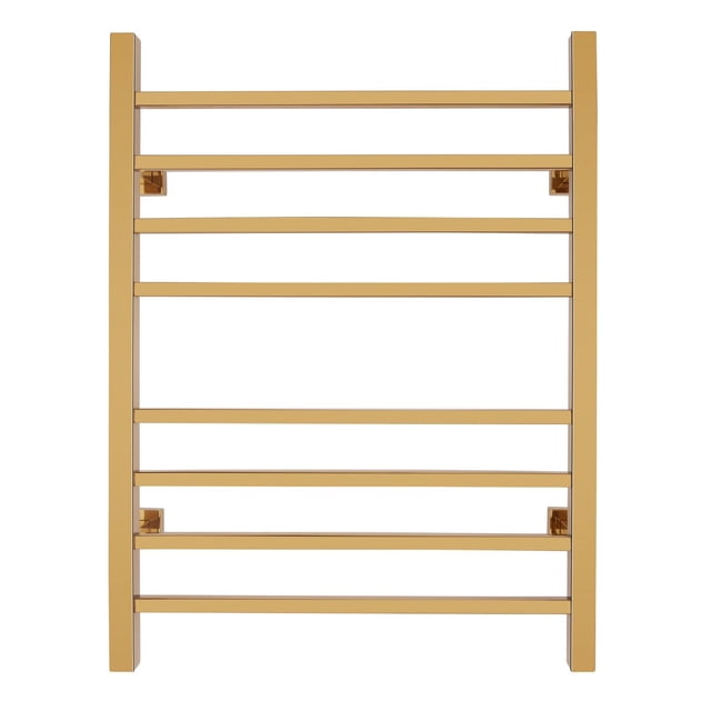 Sierra Towel Warmer, Polished Gold, Dual Connection, 8 Bars