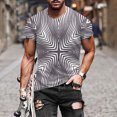 thumbnail image 1 of EGNMCR Men's Fashion Summer Neckline T-shirt Printing Pattern Short Sleeve, 1 of 5