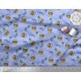 thumbnail image 2 of Soimoi Blue Modal Satin Fabric Palm Tree & Girl Holiday Print Sewing Fabric Yard 42 Inch Wide, 2 of 3