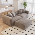 thumbnail image 3 of The Magic Home Canapé d'Angle Convertible Modulable 2 Places en Velours Côtelé Brun,, 3 of 10