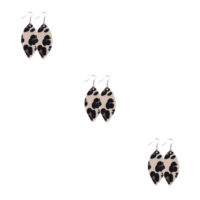 QualitChoice Leopard Print Earrings Body Decoration Water Drop Ear Dangles Birthday Gift Type 13 3Set