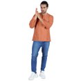thumbnail image 2 of Atasi Kurta à Manches Longues pour Hommes en Coton Slub Uni à Col Rond Chemise Ethnique-6349, 2 of 7