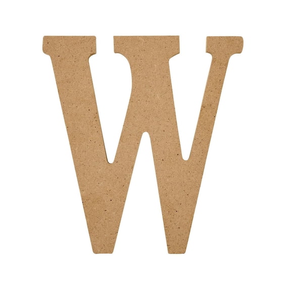 Plaid Unfinished Wood 5" Letter, W