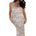 thumbnail image 2 of Robe Longue Maxi Sans Manches à Bretelles Spaghetti Découpée à Imprimé Floral pour Femmes, 2 of 7