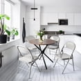 thumbnail image 4 of Homy Casa 31.5 inch Round Dining Table for two, Espresso MDF Top Metal Base, Modern Kitchen Table, 4 of 10