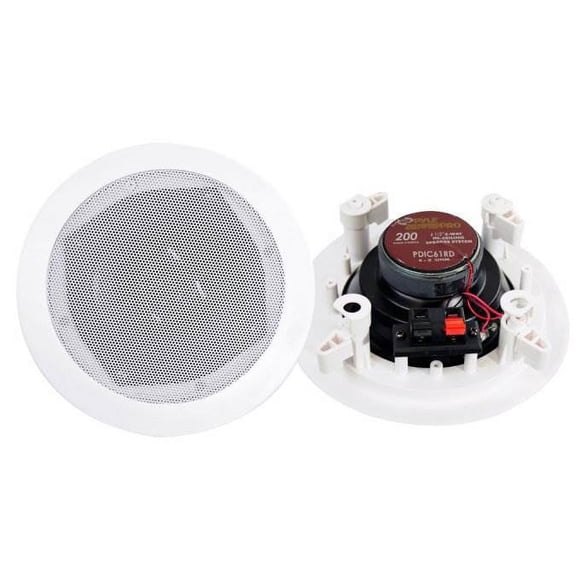 PYLE PRO PDIC61RD 6.5'' 200W 2-Way In-Ceiling/Wall Speaker System White (6 Pack)