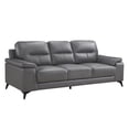 thumbnail image 4 of Topline Home Furnishings 2pc Dark Grey Leather Sofa Set, 4 of 5
