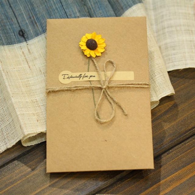 QTOCIO 10pcs Birthday Invitation Card Birthday Cards Kraft Paper Card Mother's Day Gift Card Flower Cards Blessing Card Wedding Cards Party Card Flowers Greeting Card
