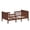 Brown, variant on Gymax 2-in-1 Convertible Toddler Bed Kids Wooden Bedroom Furniture w/ Guardrails Brown
