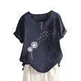 thumbnail image 1 of Birdeem Fashion Woman Rounk Neck Short Sleeve Blouse T-Shirt Printing Loose Tops, 1 of 1