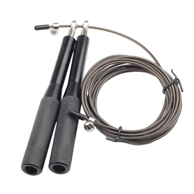Almencla Skipping Rope 300cm Adjustable Length Non Slip Handle Aerobic Exercises Personal Thick Black