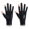 thumbnail image 1 of Summer UV Protection Gloves, Two-Fingerless Non-Slip Gloves for Men Women Breathable Gloves for Driving Cycling Riding Climbing Golfing Workout (Black, S), 1 of 8