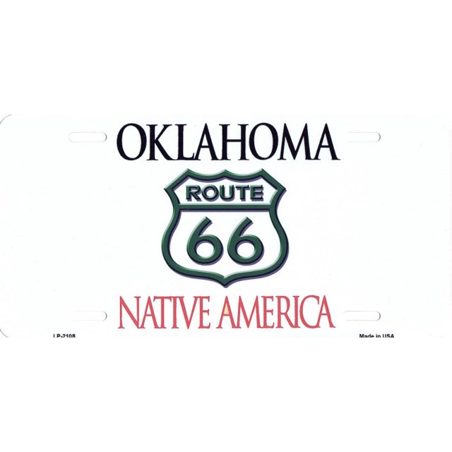 Route 66 Plaque d'Immatriculation en Métal Oklahoma Native America
