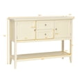 thumbnail image 2 of Patiojoy Buffet Cabinet Sideboard Wooden Console Table with 2 Storage Drawers & 2 Cabinets & Bottom Shelf Beige, 2 of 7