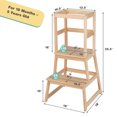 thumbnail image 4 of Costway Kids Kitchen Step Stool Kids Standing Tower with Safety Rails Nature, 4 of 10