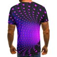 thumbnail image 4 of Fridja T-Shirt à Imprimé pour Homme Été Décontracté Grande Taille Manches Courtes Col Ras du Cou T-Shirt à Imprimé 3D Haut Graphique Abstrait Fantaisie pour Cyclisme Jogging (Violet, TG) (Violet, TG), 4 of 4