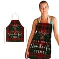 thumbnail image 3 of 1Pc Parent Adult the Family Kitchen Christmas Print Linen Family Aprons, 3 of 3