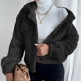 thumbnail image 4 of IROINID Veste Courte Décontractée pour Femme à Revers en Pointe, Blouson Bomber Uni à Manches Longues, Noir, 4 of 8